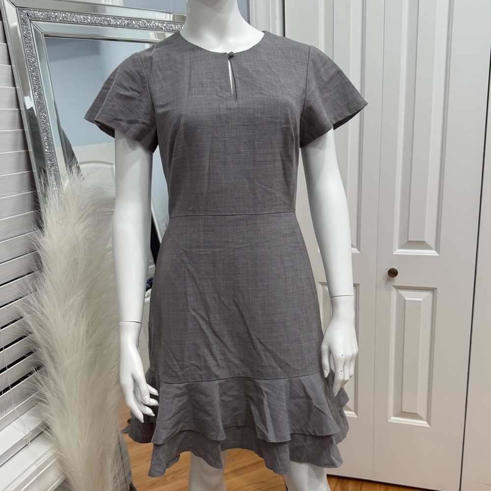 Banana Republic Charcoal Mini Dress with Ruffle Hem